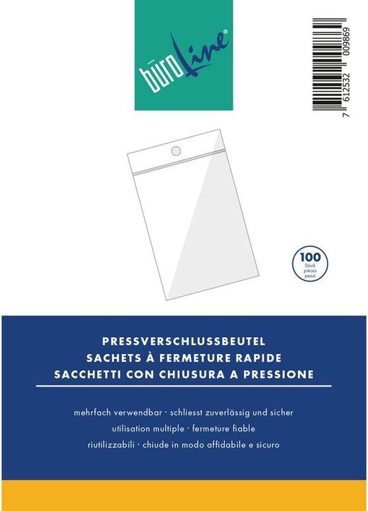 Produktbild BüroLine Pressverschluss Beutel 200x250mm (10 Stück)