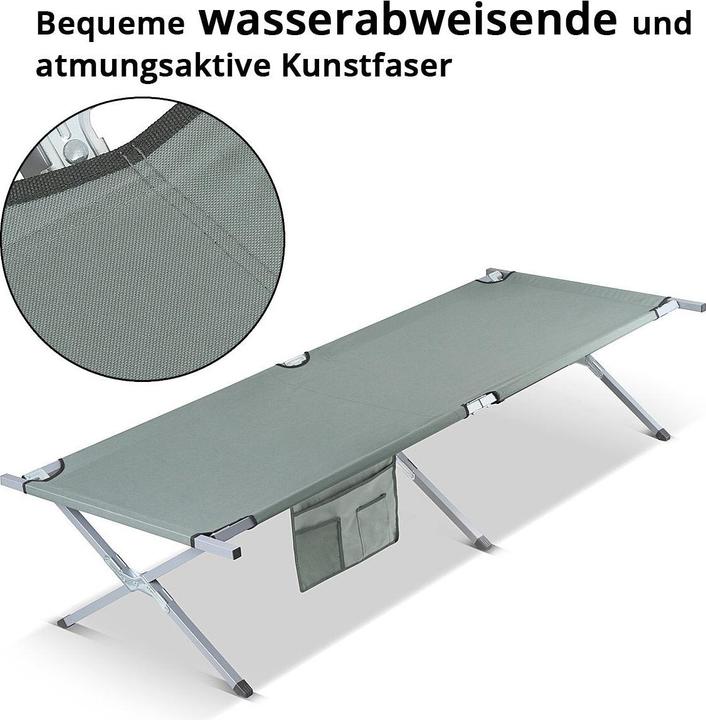 Immagine prodotto Stahlwerk Lettino da campeggio 200 kg 210x72 cm Letto da campeggio Lettino pieghevole Letto pieghevole