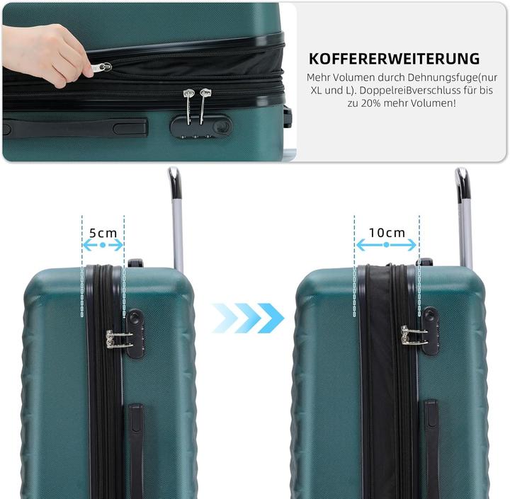 Actual product image Beibye 2066 Zwillingsrollen Hartschalen-Trolley (115 l, XL (from 140l))
