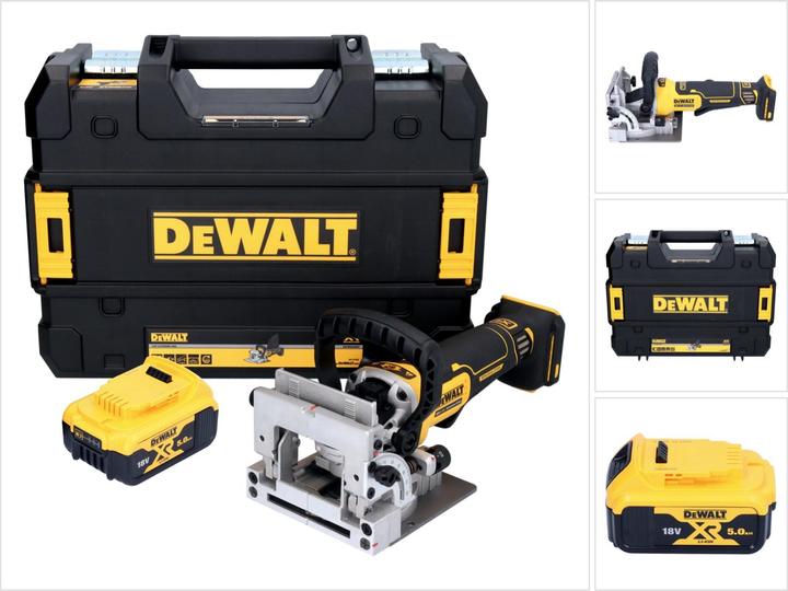 Produktbild DeWalt DCW 682 NT Akku Flachdübelfräse 18 V 102 x 20 mm Brushless + 1x Akku 5,0 Ah + TSTAK - ohne