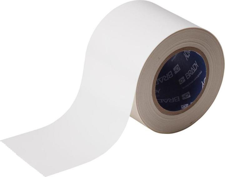 Image du produit Brady B-514, ToughStripe, Rubans de marquage au sol, polyester, blanc, 101,6mm x 30m (104371) (101.60 mm)