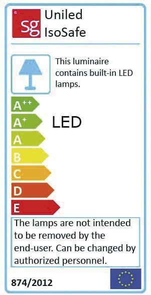 Energy Label Sg LED recessed spot 7W UNILED 3000K A++ 680lm 1LED IP65 graphite mt Konv 42° (630 lm)