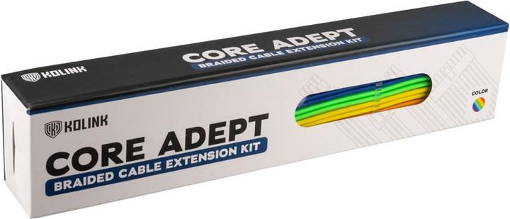 Actual product image Kolink Core Adept Braided Cable Extension Kit - Rainbow