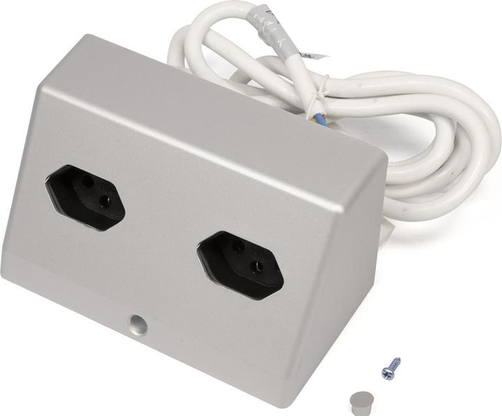 Actual product image L&S Doppelsteckdose CH 230 V, silberfarben