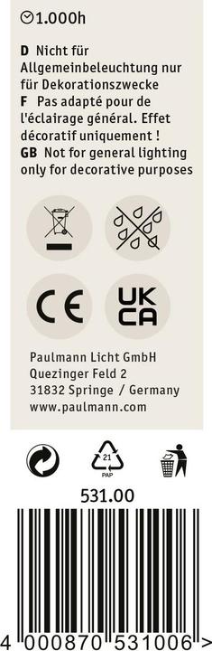 Produktbild Paulmann Kerze Cosylight (E27, 3 W, 1 lm, 1 x)