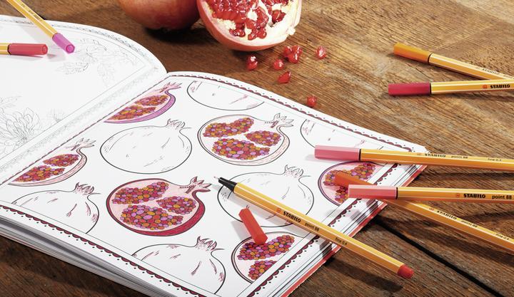 Actual product image STABILO point 88 Fineliner (Red, Green, Lilac, Black, Blue, Violet, 6 x)