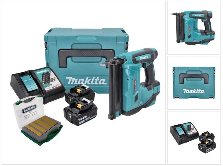 Makita DBN 500 RTJ Chiodatrice a batteria 18 V / 15-50 mm / 90° in valigetta Makpac + 2x Batterie BL