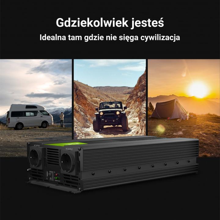 Productafbeelding GreenCell Omvormer 12V naar 230V zuivere sinus 1500W