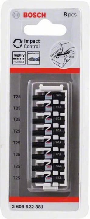 Productafbeelding Bosch Zubehör Torx 25 Impact Control schroevendraaier bitpakket. 8-delig.25 mm (Zeskantbus TX M25)