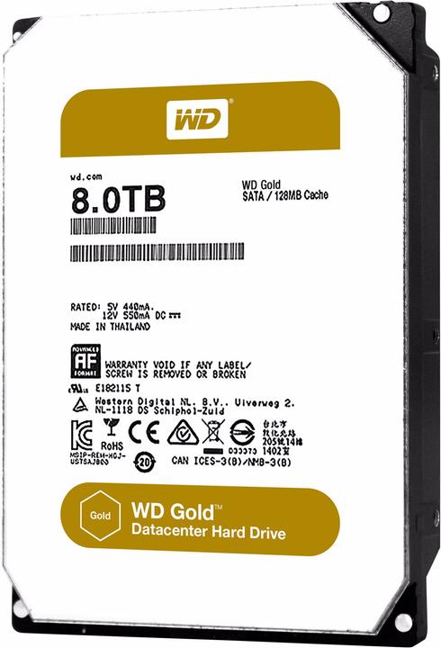 Actual product image WD Gold Datacenter Hard Drive WD8002FRYZ - Hard Drive - 8 TB - internal - 3.5" (8.9 c (8 TB, 3.5")
