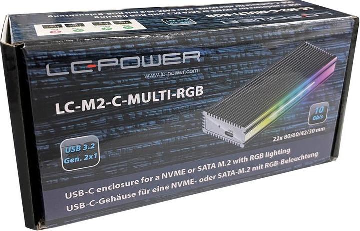 Immagine prodotto LC-Power Alloggiamento esterno LC-M2-C-MULTI-RGB M.2 (M.2 2242, M.2 2260, M.2 2280)