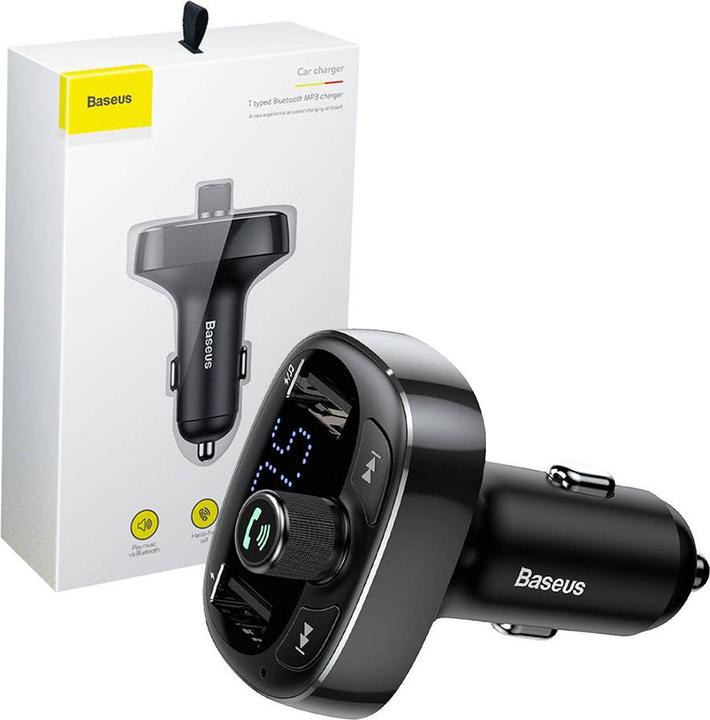 Actual product image Baseus Transmitter FM T-typed S-09 Bluetooth (black)