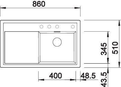Actual product image Blanco Zenar 45 S (Top-mounted sink, 86 cm, 51 cm)