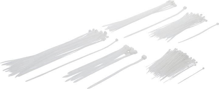 Produktbild BGS Kabelbinder-Sortiment weiss verschiedene Grössen 250-tlg. (Kunststoffkabelbinder, 300 mm, 250 Stk.)