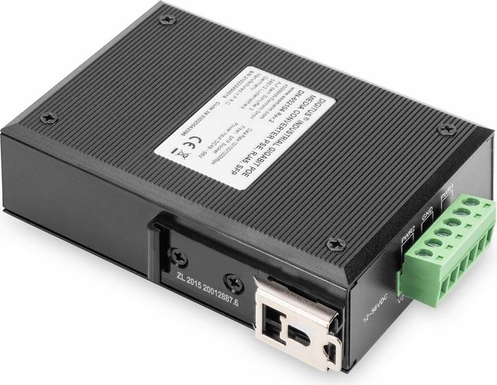 Image du produit Digitus 10/100/1000Base-TX (PoE) to 1000Base-FX Industrial Media Converter (2 Ports)