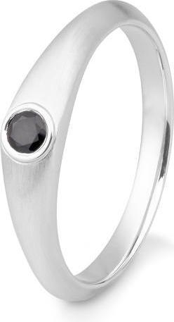 Breuning RING - BRILLANT 0,15 Ct. schwarz (48, 585/14 K Gold)