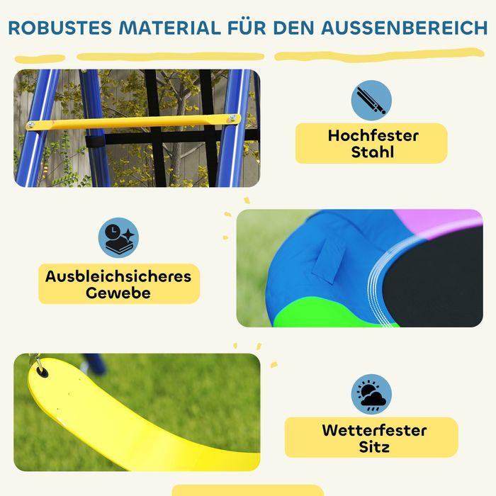 Produktbild Swisshandel24 Kinderschaukel-Set 6 in 1 Schaukelgerüst aus Stahl mit Gurtschaukel Nestschaukel