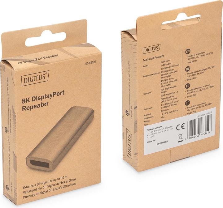 Actual product image Digitus 8K DisplayPort Repeater (2.30 cm)