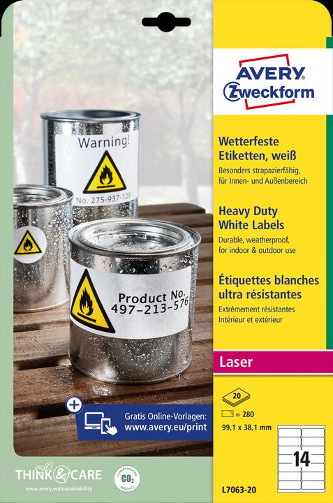 Actual product image Avery Weatherproof film labels