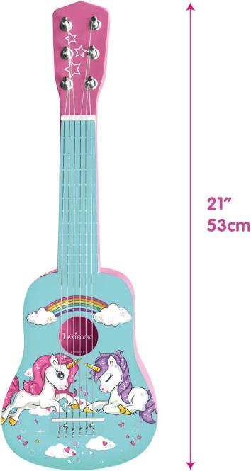 Actual product image Lexibook Unicorn My First Wooden Guitar 21 Inch / 53cm
