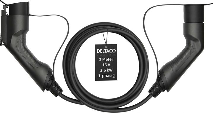 Productafbeelding Deltaco Typ 2 auf Typ 1 Kabel (Type 1, 3.60 kW, 16 A, 3 m)
