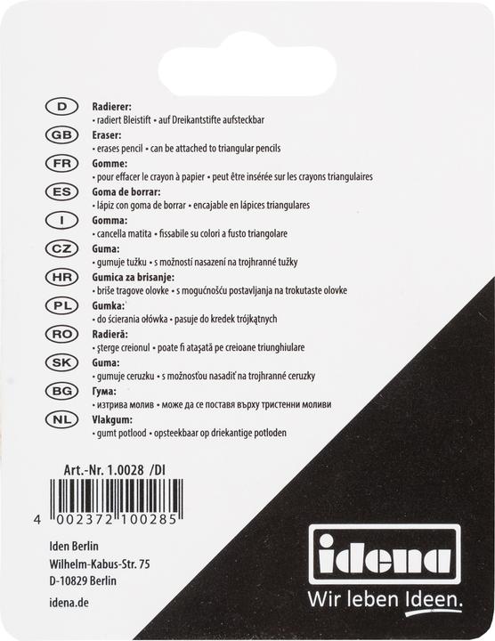 Produktbild Idena Radierer zum Aufstecken grün