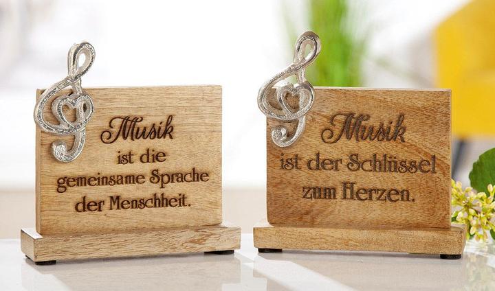 Immagine prodotto Gilde Messaggi musicali in legno di mango, con tacchetta in alluminio applicata.