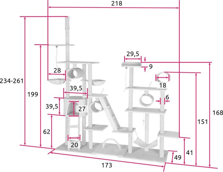 Produktbild tectake Snooky (234 cm, Schwarz)