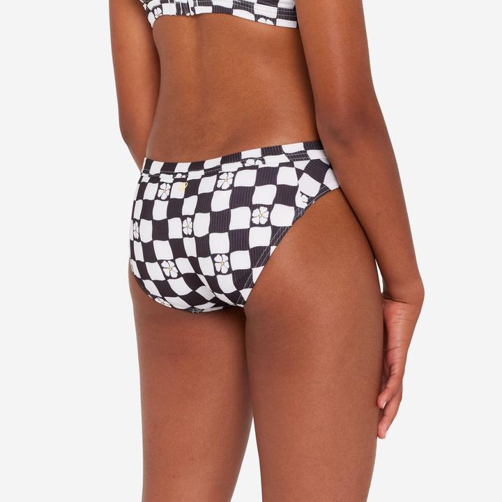Actual product image Olaian Bikini-Hose Surfen Mädchen Alma Hao schwarz/weiss