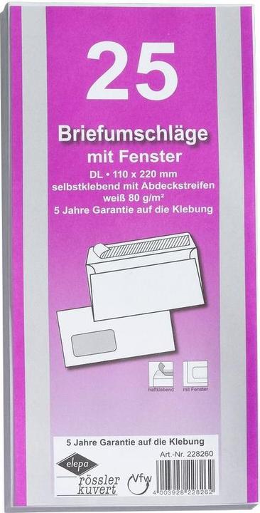 Produktbild Elepa Couvert mit Fenster rechts (C5, C6, 25 x)