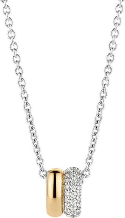 Ti Sento Milano Kette mit Anhänger und Zirkonia bicolor vergoldet 3883ZY/42 (925 Sterling Silber, 48 cm)