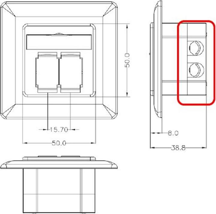 Produktbild Goobay CAT 6a Unterputzdose UP 2x RJ45 Netzwerkdose geschirmt