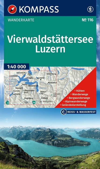 Produktbild Wanderkarte 116 Vierwaldstättersee, Luzern 1:40.000
