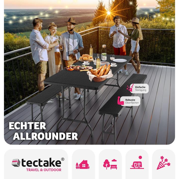 Produktbild tectake Campingtischgarnitur klappbar