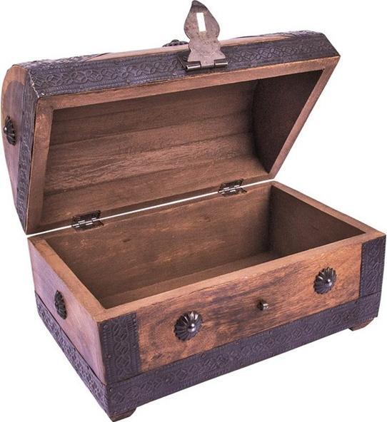 Produktbild Holzspielerei Piratentruhe Mango geflammt mittel