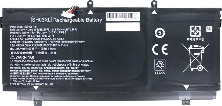 Image du produit AGI Batterie compatible avec HP Spectre x360 13-ac002ng 1GN37EA - Batterie - 4.900 mAh (1 cellules, 4900 mAh)