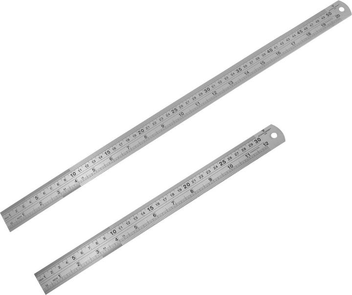 Stahlwerk Set di righelli in acciaio inox di alta qualità con lunghezze di 300 e 500 mm (50 cm)