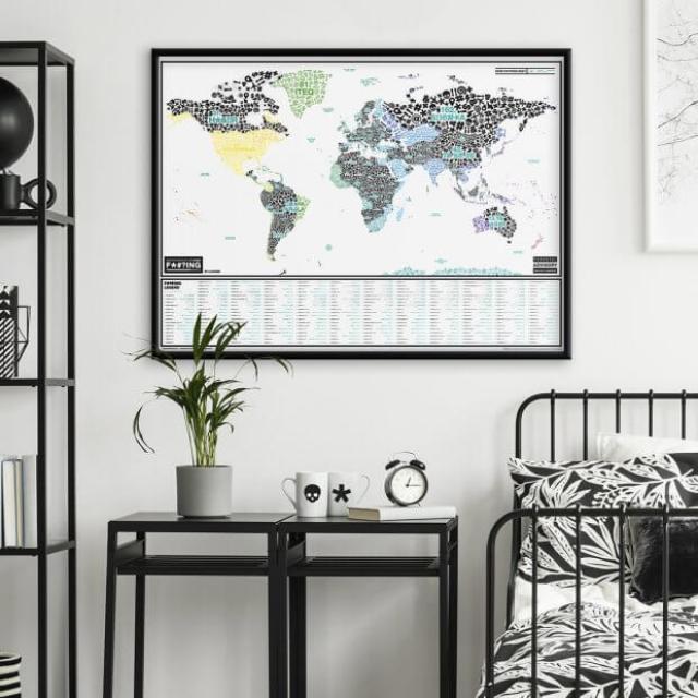Actual product image Luckies Scratch Map of the F#?ing world (82 x 58 cm)