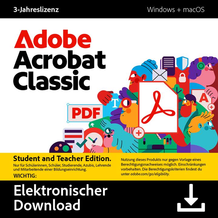 Immagine prodotto Adobe Acrobat Classic Student & Teacher Edition (1 Utente, 1 Dispositivi/Utenti, 36 mesi)