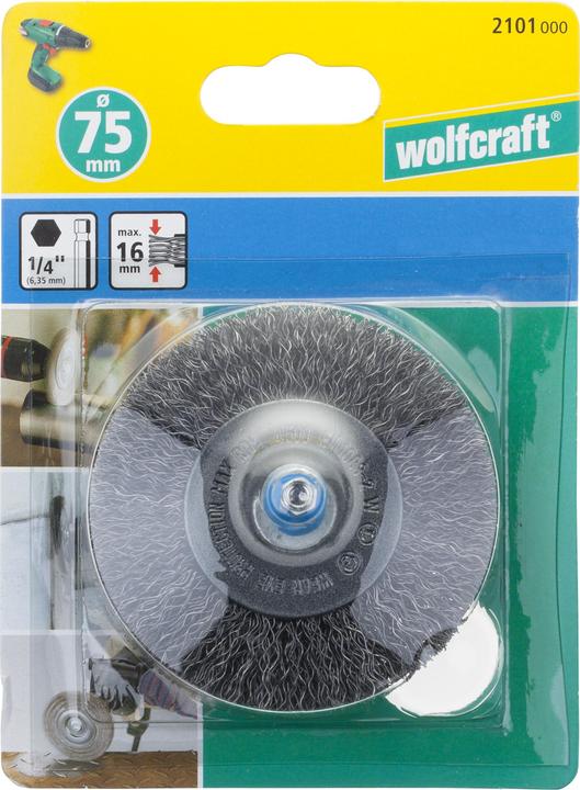 Produktbild wolfcraft wolfcraft 1 Stahldraht-Scheibenb. S=6-kt. ø50x8mm