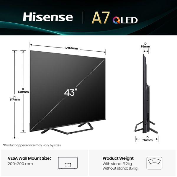 Image du produit Hisense TV 43A7Q (43", QLED, 4K, 2025)