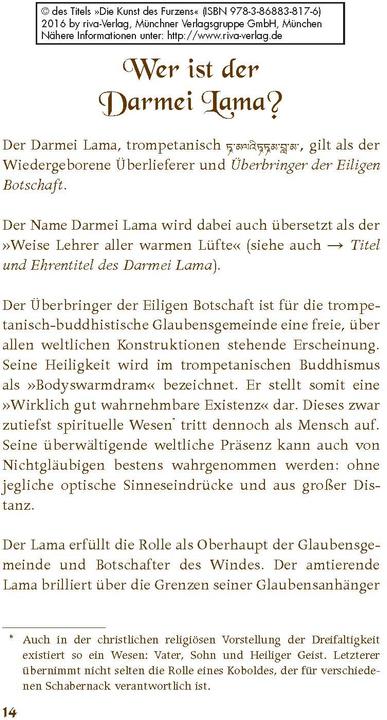 Produktbild Die Kunst des Furzens (Deutsch, Darmei Lama, 2016)