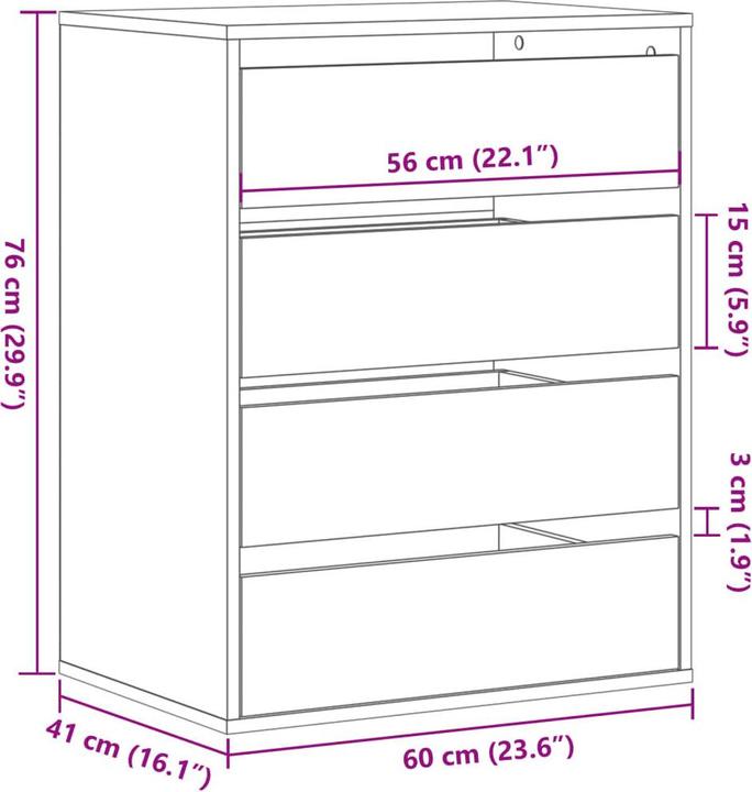 Produktbild VidaXL Kommode (60 x 41 x 76 cm)