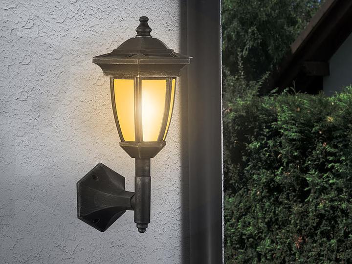 Actual product image Lunartec Solar LED Stand & Wall Lantern with Flame Effect (IP44)