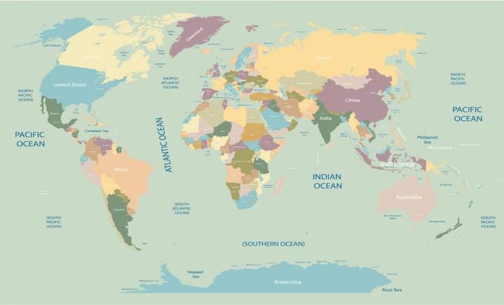 Image du produit Trenddeko Carte du monde vintage (432 x 260 cm)