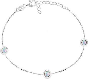 Brilio Silver - Charming silver bracelet with synthetic opals BRC40WP