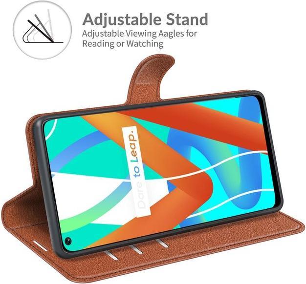 Actual product image MU Classic Litchi Leather Bookcover Series (Realme 8 5G)