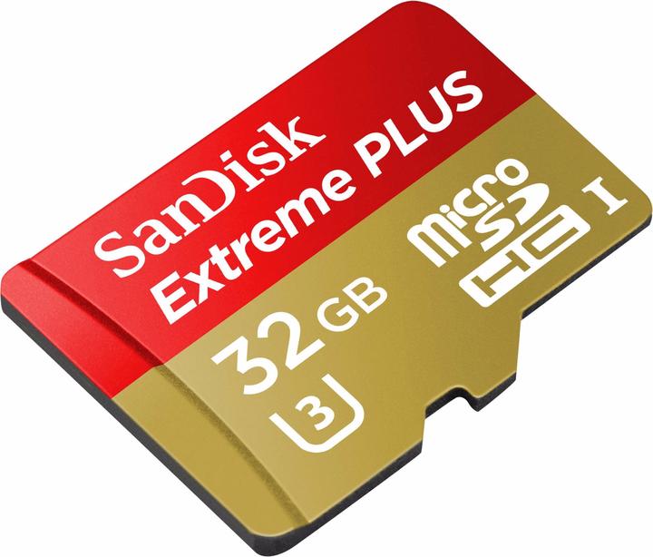 SanDisk Extreme PLUS - Flash-Speicherkarte (microSDHC/SD-Adapter inbegriffen) (32 GB, microSDHC, UHS-I, UHS-II)