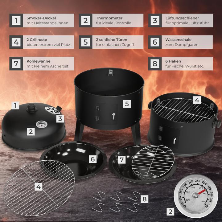 Image du produit tectake Barbecue 3 en 1 (37 cm)