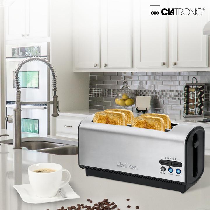 Actual product image Clatronic TA long slot toaster inox